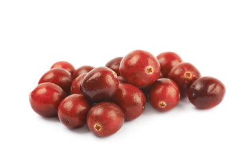 Pile of red cranberries isolated
