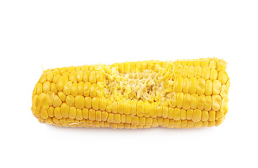 Corncob with a bite taken off