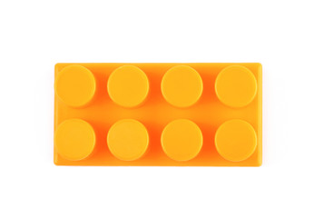 Single toy construction block isolated