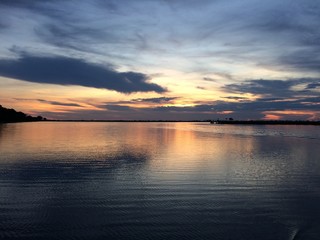 Fototapeta na wymiar Beautiful sunset over African water