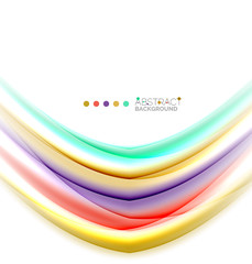 Multicolored lines on white, motion concept abstract background