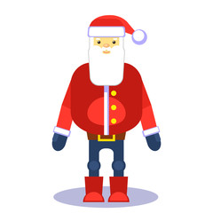 Funny red santa claus patch.  Vector. Christmas greeting card or poster. Design element for greetings.