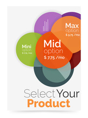 Transparent paper circles with option text