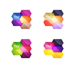 Set of vector shiny blank boxes for your content