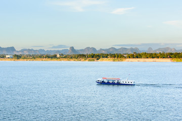 The boat in Mekong river Nakhonphanom Thailand to Lao