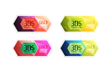 Vector abstract geometric sale labels