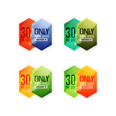 Vector abstract geometric sale labels