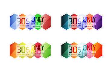 Vector abstract geometric sale labels