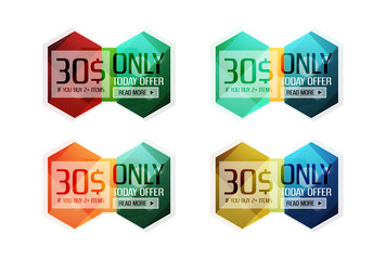 Fototapeta premium Vector abstract geometric sale labels