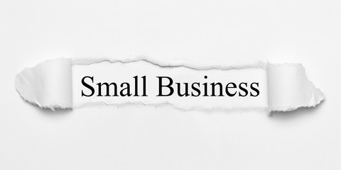 Small Business auf weißen gerissenen Papier