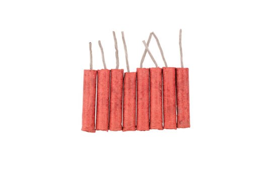Red Firecrackers isolated on white background