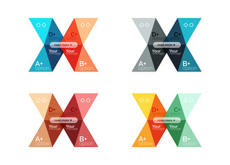 Set of color abstract arrow option infographic templates