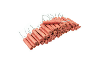 Red Firecrackers isolated on white background