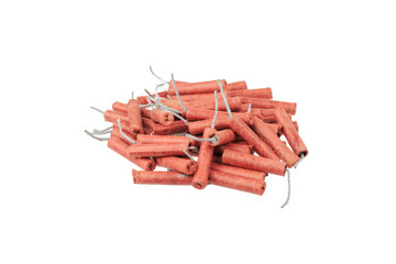 Red Firecrackers isolated on white background