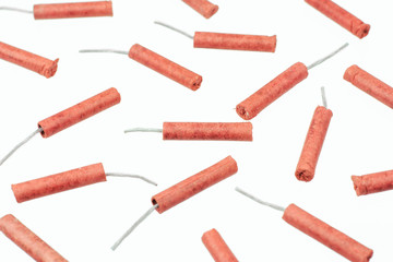 Red Firecrackers isolated on white background