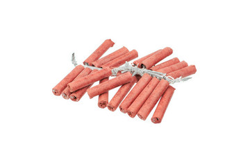 Red Firecrackers isolated on white background