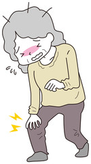 膝が痛いおばあさん