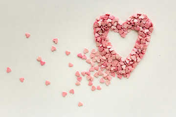 Little pink hearts particles