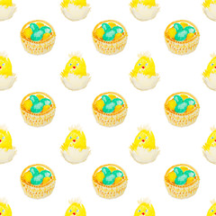 easter eggs in a basket pattern