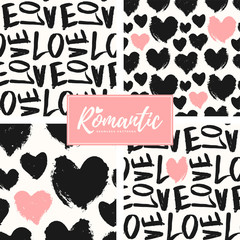 Romantic Seamless Patterns Set