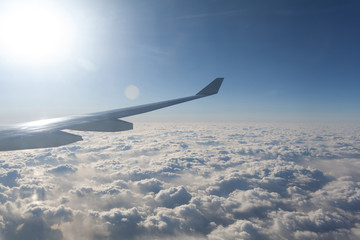 Amazing clouds and the sky as seen from the plane