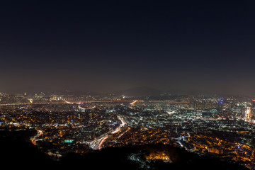 Fototapeta na wymiar Seoul, South Korea cityscape view in winter