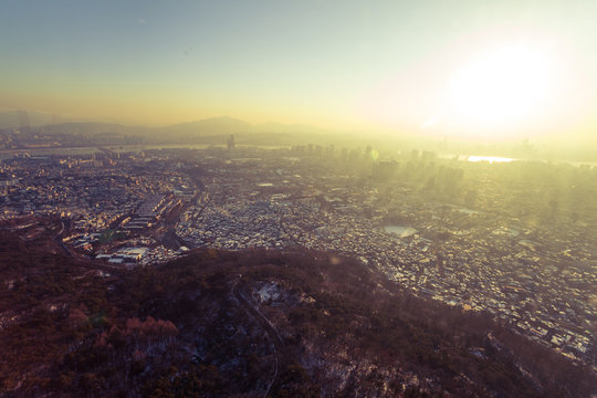 Seoul, South Korea cityscape view in winter