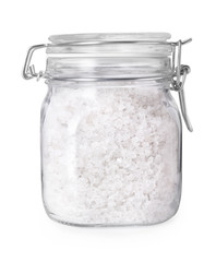 sea salt in glass jar