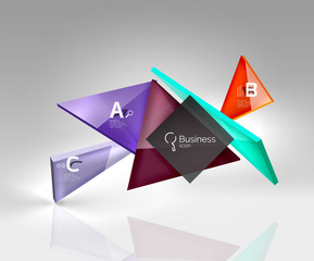 3d triangle modern composition
