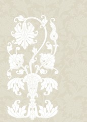Fototapeta na wymiar wedding card design, paisley floral pattern , royal India