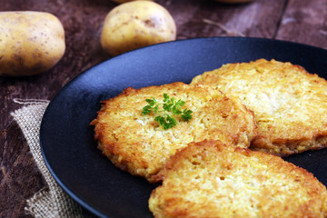 Potato Pancake on a wooden table