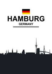Obraz premium Hamburg Silhouette