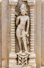 Fototapeta na wymiar Carving of an Apsara at Abhaneri