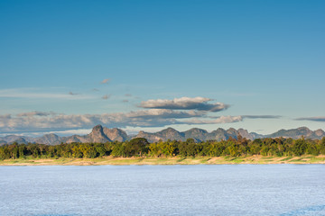 mekong river and bluesky background,nakhon phanom ,thailand