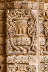 Carved pillars at Chand Baori