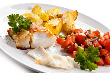 Fish dish - fish fillet and vegetables 
