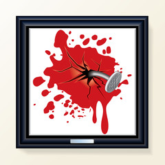 Artwork in Balck Frame on the Wall. Vector
