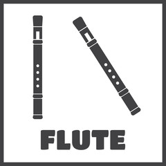 Classical flute, isolated on white background