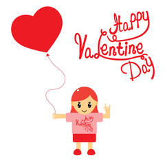 Happy valentine day cartoon vector illustration of valentine day