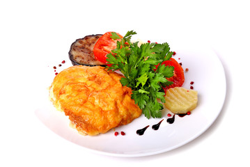 Chop with vegetables