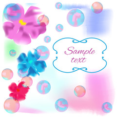 Flower and bubble background