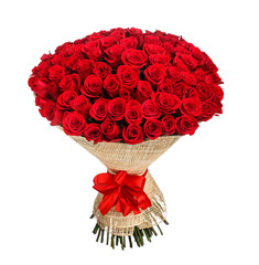Flower bouquet of 100 red roses - 135914728