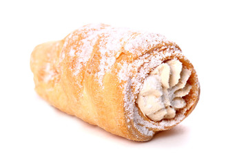 Custard tube filled with cream