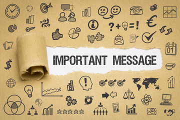 Important Message / Papier mit Symbole