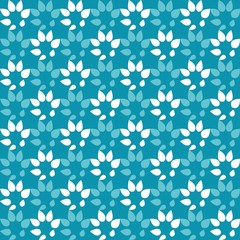 Fototapeta na wymiar Blue background with stylized leaves