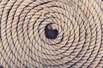 old weathered ship rope