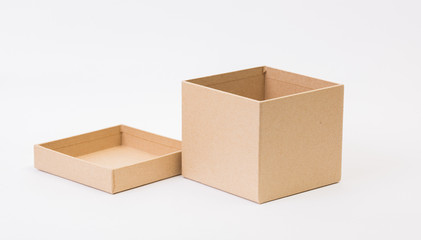 Brown box on white background