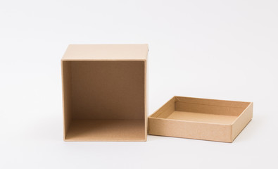 Brown box on white background