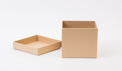 Brown box on white background