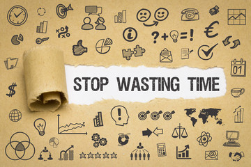 Stop Wasting Time / Papier mit Symbole